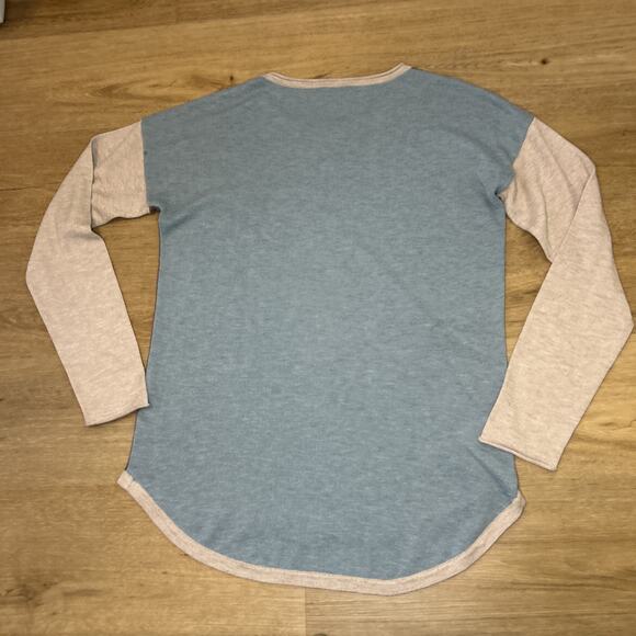 Smartwool Women’s M Sweater Tunic Colorblock Purple Blue Crewneck Merino Wool - Picture 6 of 6